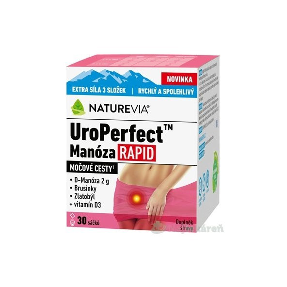SWISS NATUREVIA UroPerfect Manóza RAPID na  močové cesty 30 ks