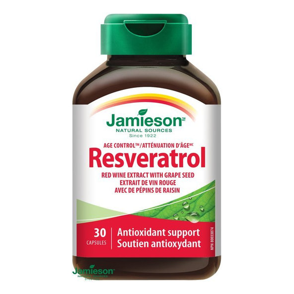 Jamieson Resveratrol 50 mg extrakt z červeného vína 30 cps.