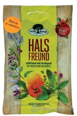 E-shop Willi dungl HALS FREUND - Šalvia s medom bylinné cukríky 65g