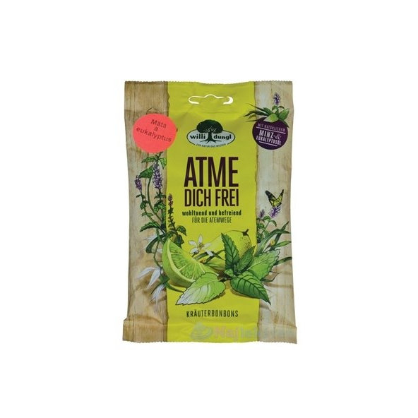 Willi dungl ATME DICH FREI - Mäta a eukalyptus bylinné cukríky 65g