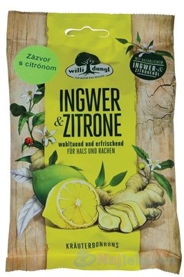 E-shop Willi dungl Ingwer & Zitrone - Zázvor s citrónom bylinné cukríky 65g