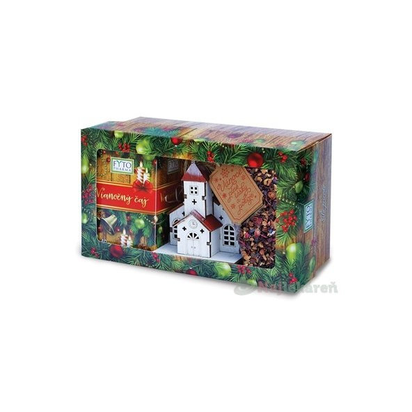 FYTO Darčeková kazeta Vianoce - Vianočný čaj+dekorácia kostolík 1set