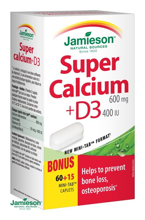 E-shop Jamieson Super vápnik s vitamínom D3 600 mg/ 400 IU 75 tbl.