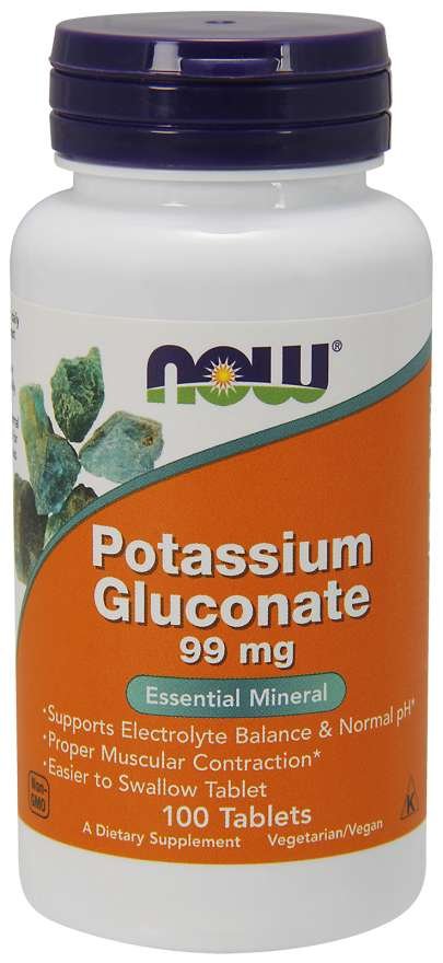 E-shop Glukonát draselný 99 mg - NOW Foods, 100tbl