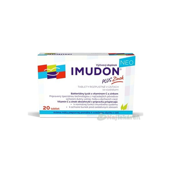 IMUDON NEO plus Zinok so sladidlami 20 ks