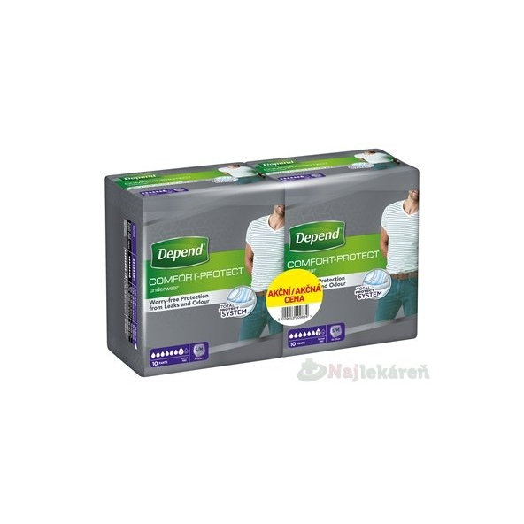 DEPEND NORMAL pre mužov DUOPACK, naťahovacie nohavičky (veľ. S/M) 2x10ks