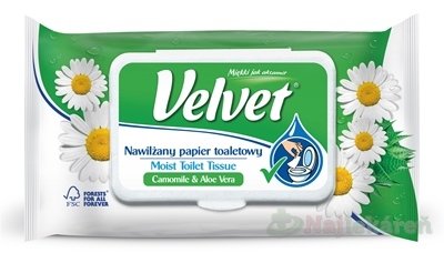 E-shop Velvet Camomile & Aloe vera vlhčený toaletný papier 1x42 ks