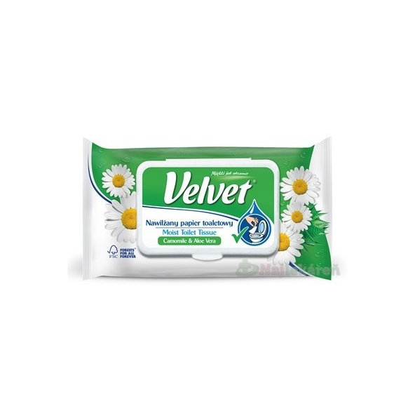Velvet Camomile & Aloe vera vlhčený toaletný papier 1x42 ks