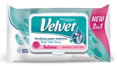 E-shop Velvet Intima 2v1 vlhčený toaletný papier 1x42 ks