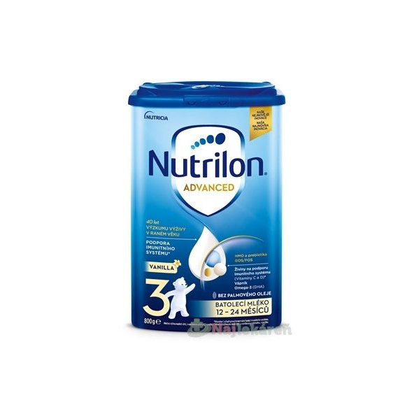 Nutrilon Advanced 3 VANILLA batoľacia mliečna výživa v prášku (12-24 mesiacov) 800 g