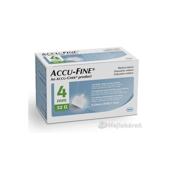 ACCU-FINE 32G (0,23 mm x 4 mm) ihly do inzulínového pera, typ 810, 1x100 ks