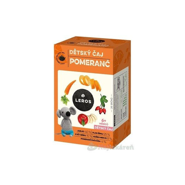 LEROS DETSKÝ ČAJ POMARANČ nálevové vrecká (od 6+ mesiacov) 20x2g (40g)