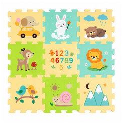 PETITE&MARS Nexli puzzle podložka Forest Friends 9 ks