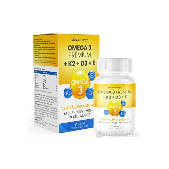 MOVit Omega 3 + K2 + D3 + E PREMIUM cps 1x90 ks