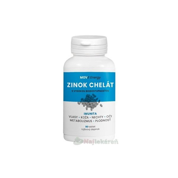 MOVit Zinok Chelát 15 mg tbl 1x90 ks
