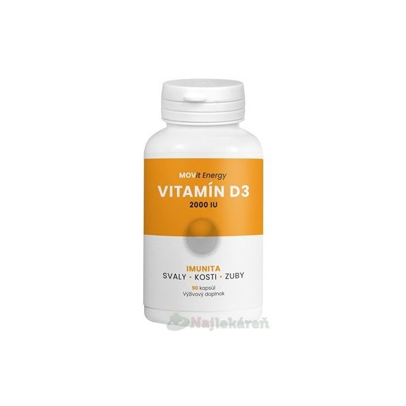 MOVit Vitamín D3 2000 I.U., 50 mcg cps 1x90 ks