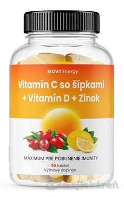 MOVit Vitamín C 1200 mg so šípkami + D + Zinok tbl 1x90 ks
