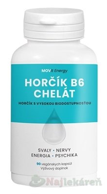 MOVit Horčík B6 Chelát, cps 1x90 ks