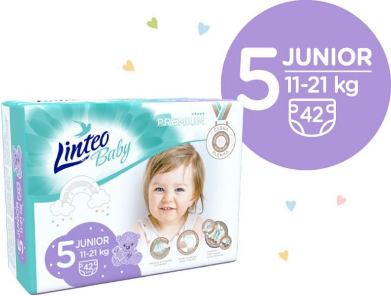 E-shop LINTEO BABY Plienky Baby Prémium JUNIOR (11-21 kg) 168 ks