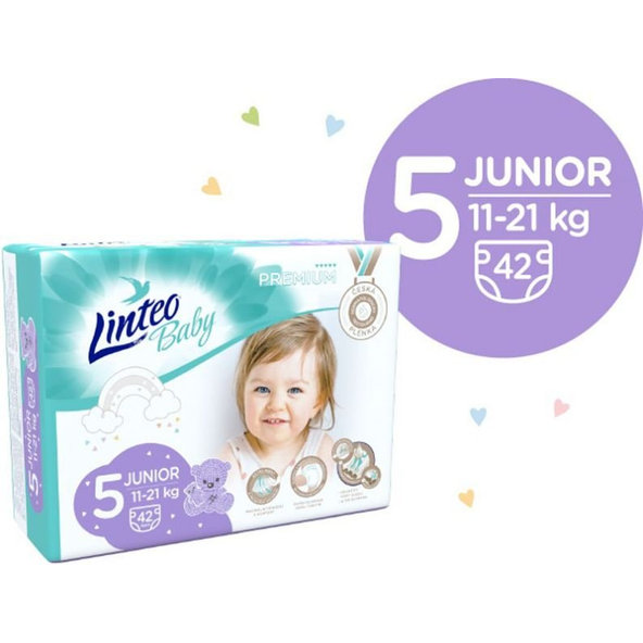 LINTEO BABY Plienky Baby Prémium JUNIOR (11-21 kg) 168 ks