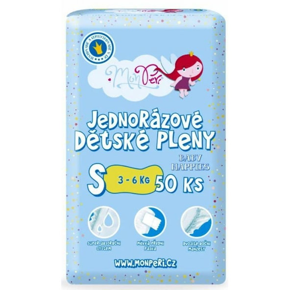 MONPERI Jednorazové plienky Klasik S 3-6 kg