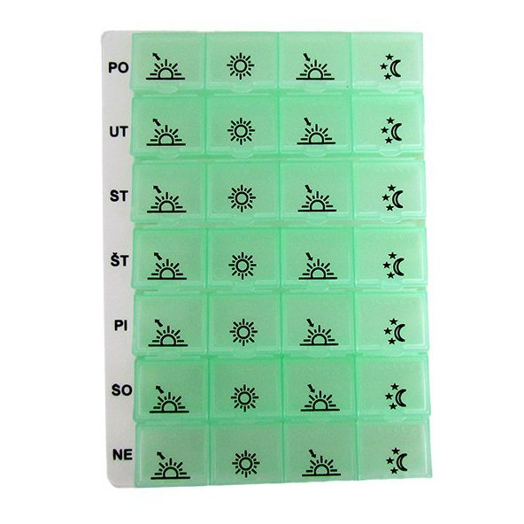 Týždenný dávkovač na lieky, TYP 04, 1ks