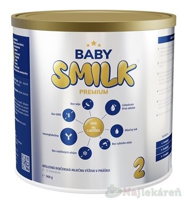E-shop BABYSMILK PREMIUM 2 s Colostrom (6-12 m), 1x900g, dojčenská mliečna výživa v prášku
