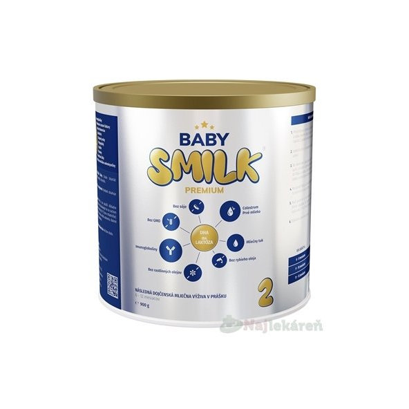 BABYSMILK PREMIUM 2 s Colostrom (6-12 m), 1x900g, dojčenská mliečna výživa v prášku