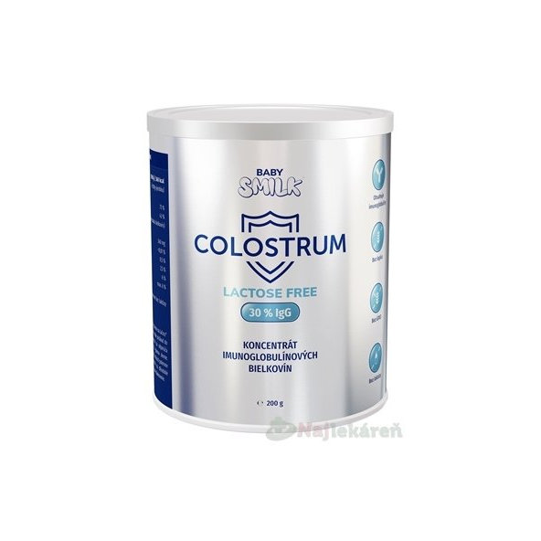 BABYSMILK COLOSTRUM LACTOSE FREE 30% lgG prášok 1x200 g