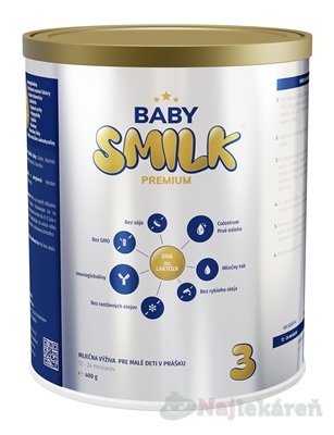 E-shop BABYSMILK PREMIUM 3 s Colostrom (12-24 m), 1x400g, mliečna výživa pre malé deti v prášku