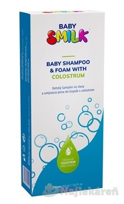 E-shop BABYSMILK SHAMPOO AND BATH FOAM WITH COLOSTRUM detský šampón a pena do kúpeľa s colostrom 1x200 ml