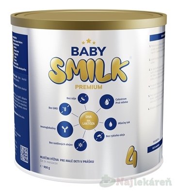 E-shop BABYSMILK PREMIUM 4 s Colostrom (od 24 m), 1x900g, mliečna výživa pre malé deti v prášku