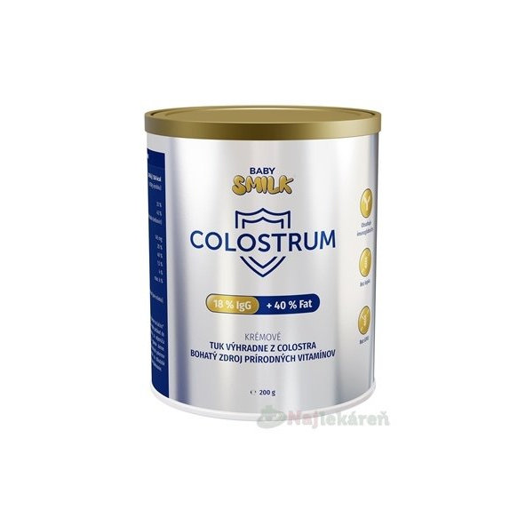 BABYSMILK COLOSTRUM KRÉMOVÉ 18% lgG + 40% tuku prášok 1x200 g