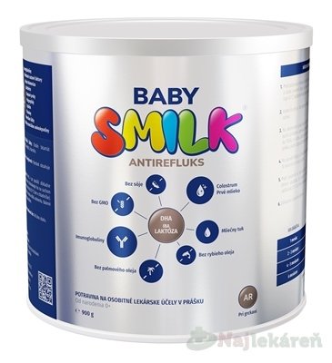 E-shop BABYSMILK AR špeciálne počiatočné mlieko pri grckaní s Colostrom, 1x900g