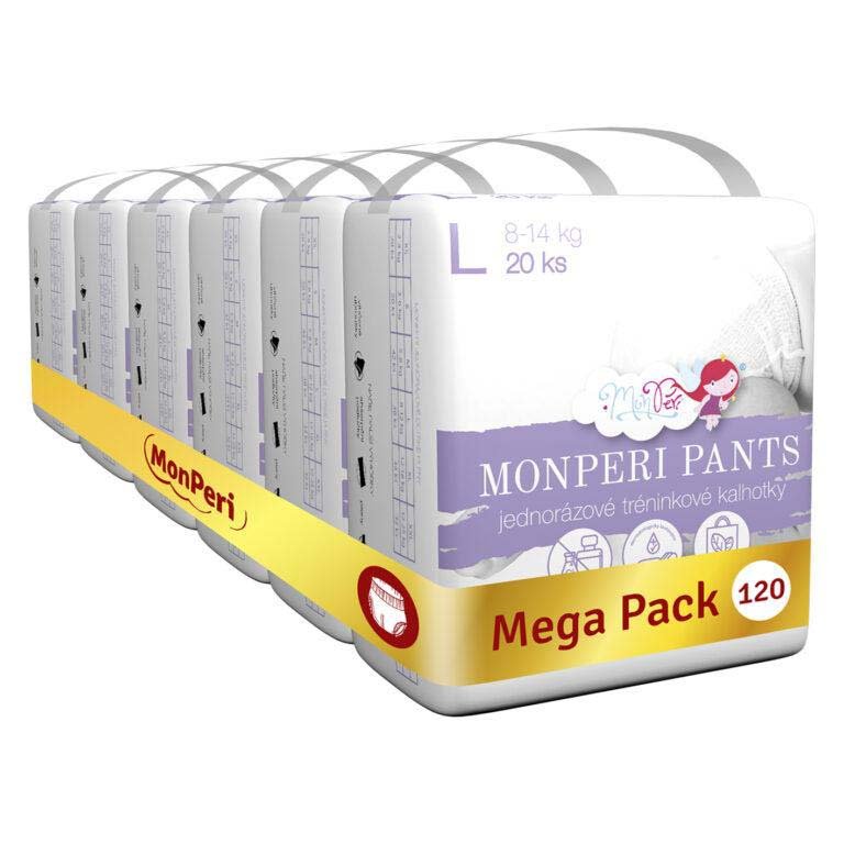 E-shop MONPERI Plienkové nohavičky Pants L 8-14 kg Mega Pack