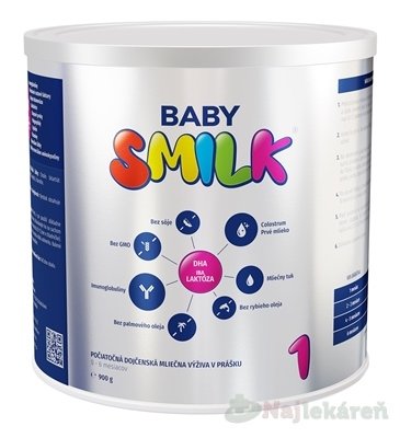 E-shop BABYSMILK 1 s Colostrom (0-6 m), 1x900g, počiatočná dojčenská mliečna výživa v prášku