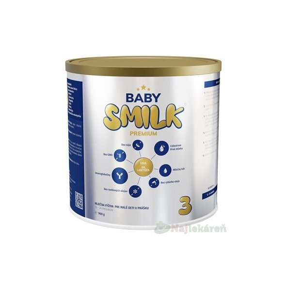 BABYSMILK PREMIUM 3 s Colostrom (12-24 m), 1x900g, mliečna výživa pre malé deti v prášku