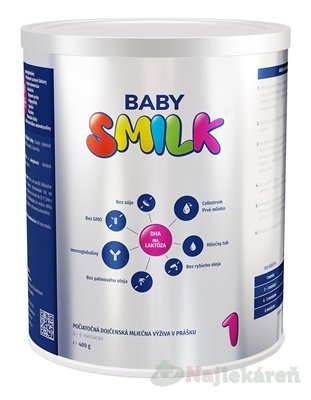 E-shop BABYSMILK 1 s Colostrom (0-6 m), 1x400g, počiatočná dojčenská mliečna výživa v prášku