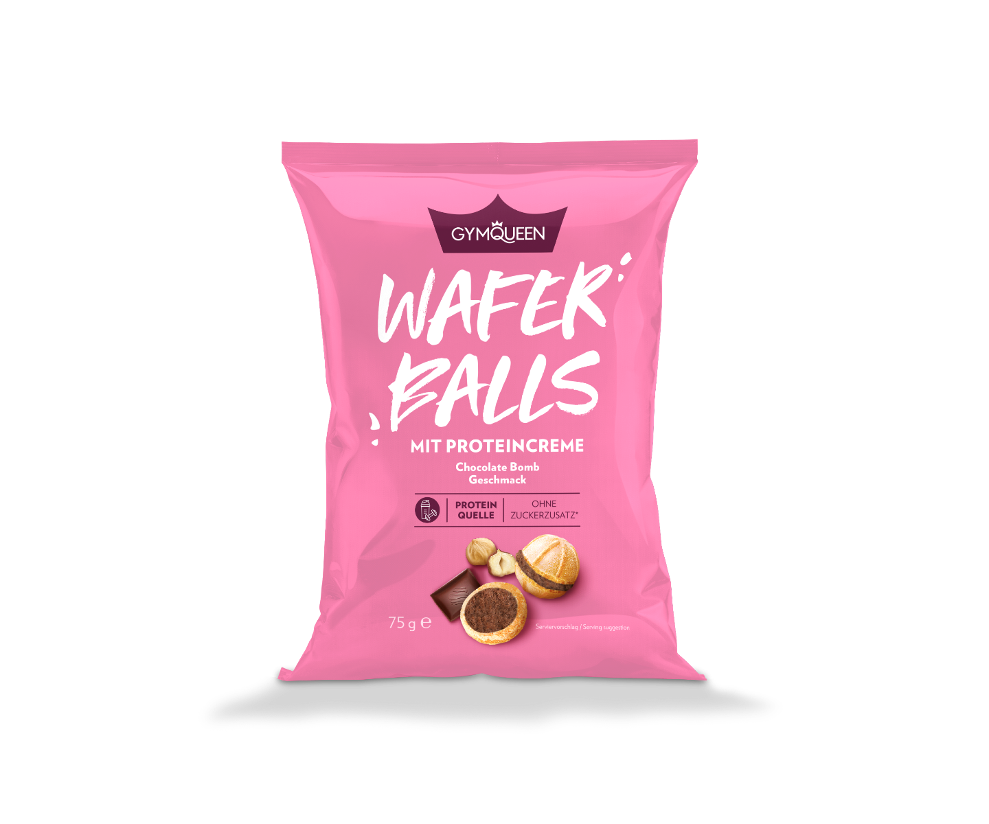 E-shop Protein Wafer Balls - GYMQUEEN, chocolate bomb, 75g