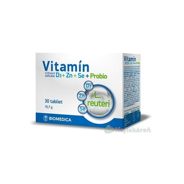 BIOMEDICA Vitamín D3 + Zn + Se + Probio 30 tabliet