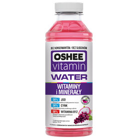 Vitamínová voda Minerály + vitamíny - OSHEE, červené hrozno / dragon fruit, 555ml
