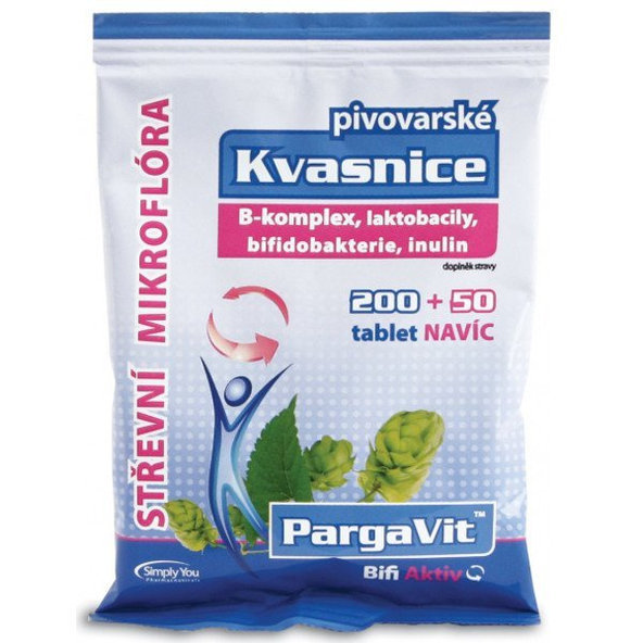 Pivovarské kvasnice črevná mikroflóra 250 tabliet