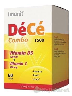 E-shop DéCé Combo 1500 - Imunit tbl (vitamín D3 1000 IU + vitamín C 500 mg) 1x60 ks