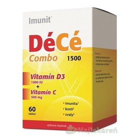 DéCé Combo 1500 - Imunit tbl (vitamín D3 1000 IU + vitamín C 500 mg) 1x60 ks