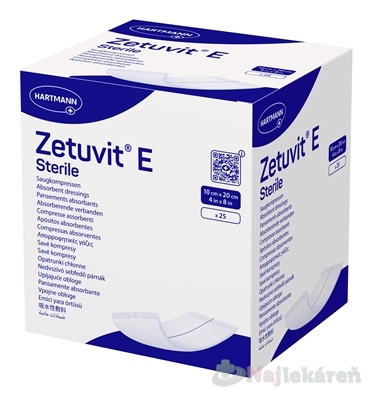 ZETUVIT E Sterile sterilný nasiakavý kompres 10x20 cm 25 ks kúpite na Najlekaren.eu