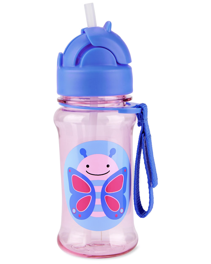 SKIP HOP Zoo tritan fľaša so slamkou Motýlik 12m+ 355 ml