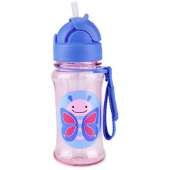 SKIP HOP Zoo tritan fľaša so slamkou Motýlik 12m+ 355 ml