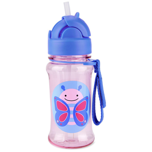 SKIP HOP Zoo tritan fľaša so slamkou Motýlik 12m+ 355 ml