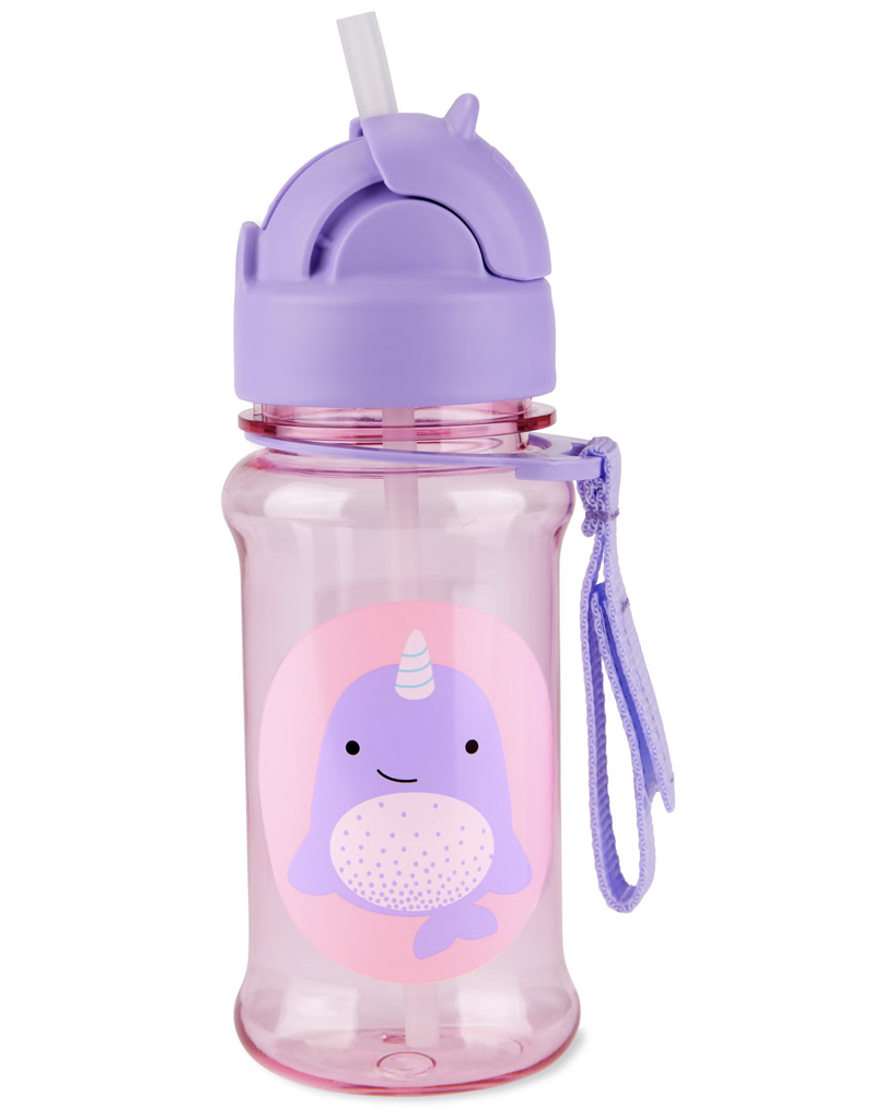 SKIP HOP Zoo tritan fľaša so slamkou Narval 12m+ 355 ml