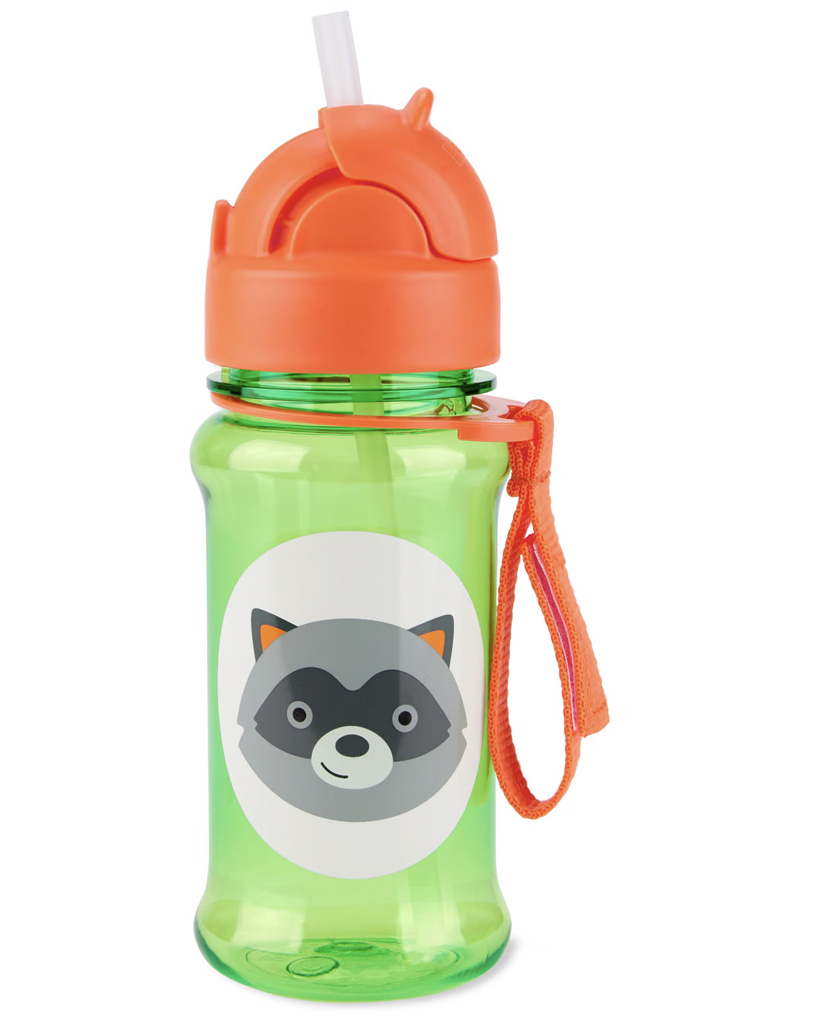SKIP HOP Zoo tritan fľaša so slamkou Medvedík čistotný 12m+ 355 ml